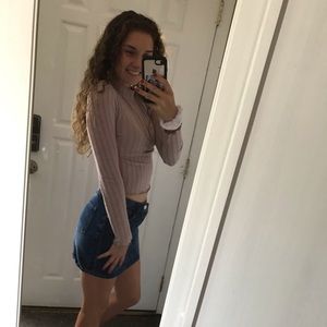 CHARLOTTE RUSSE: PINK RUFFLE SHIRT